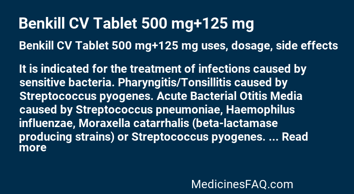 Benkill CV Tablet 500 mg+125 mg
