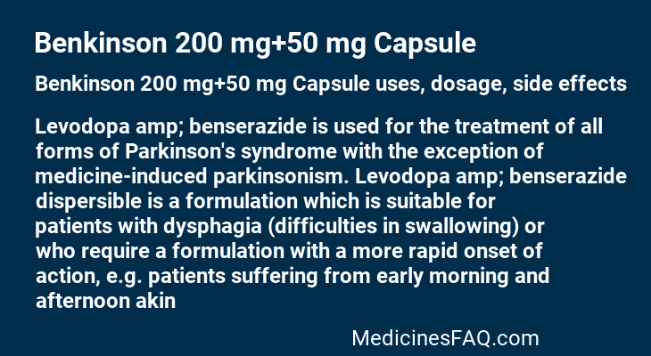 Benkinson 200 mg+50 mg Capsule