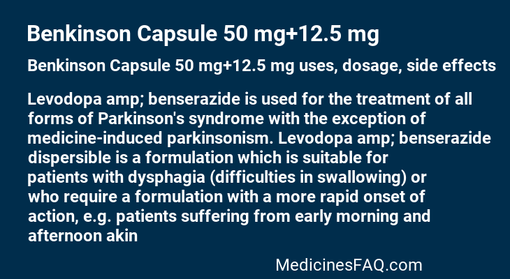 Benkinson Capsule 50 mg+12.5 mg