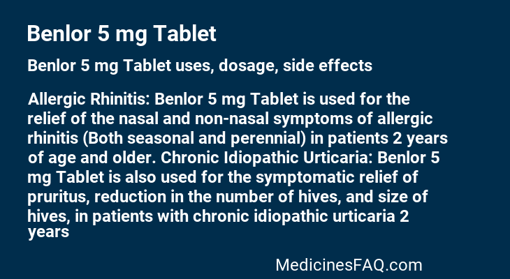 Benlor 5 mg Tablet