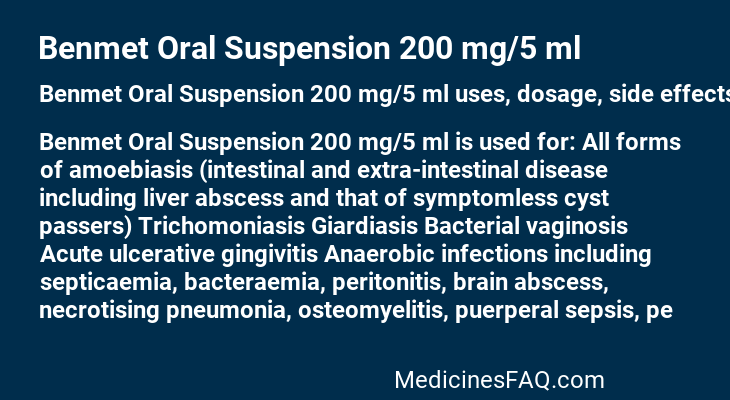 Benmet Oral Suspension 200 mg/5 ml