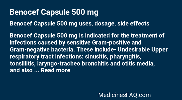 Benocef Capsule 500 mg