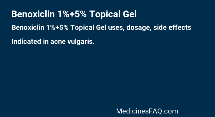 Benoxiclin 1%+5% Topical Gel