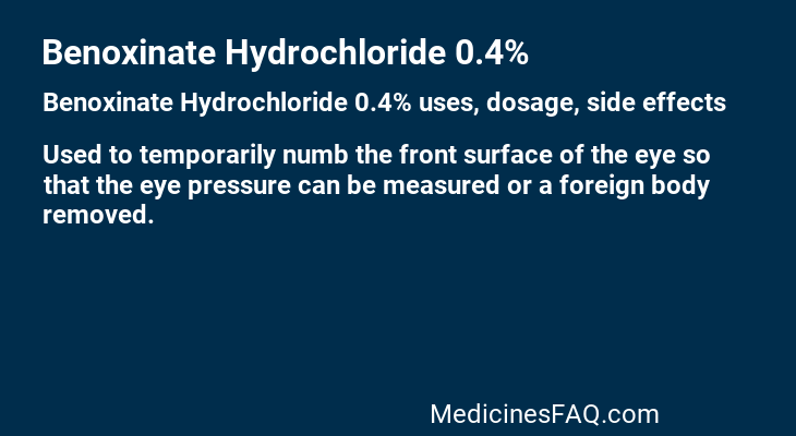 Benoxinate Hydrochloride 0.4%