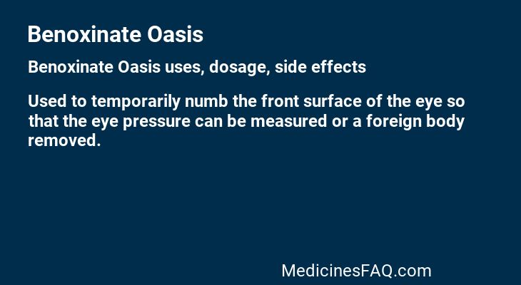 Benoxinate Oasis