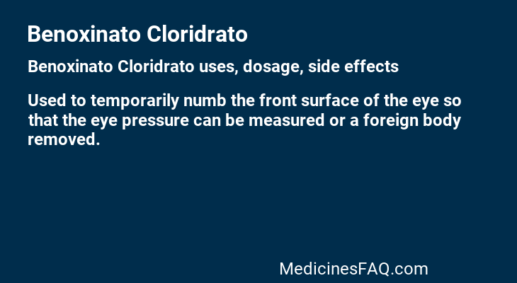 Benoxinato Cloridrato