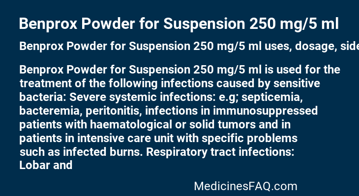 Benprox Powder for Suspension 250 mg/5 ml