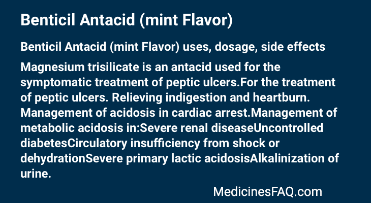 Benticil Antacid (mint Flavor)