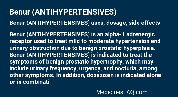 Benur (ANTIHYPERTENSIVES)