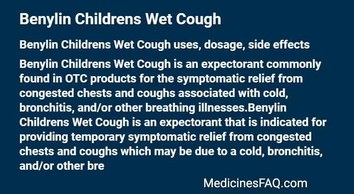 Benylin Childrens Wet Cough