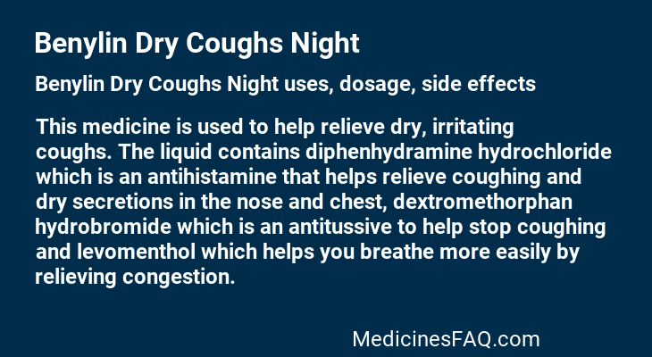 Benylin Dry Coughs Night