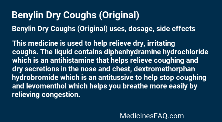 Benylin Dry Coughs (Original)