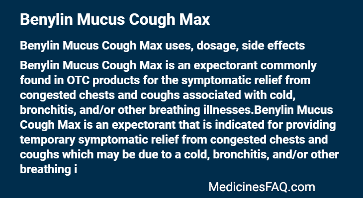 Benylin Mucus Cough Max