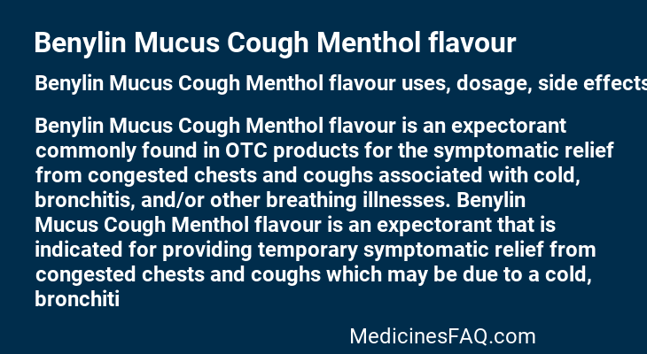Benylin Mucus Cough Menthol flavour