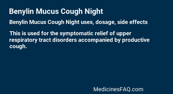 Benylin Mucus Cough Night