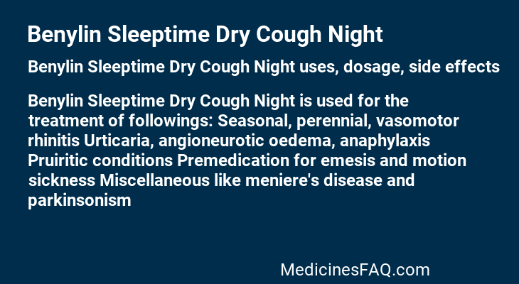 Benylin Sleeptime Dry Cough Night