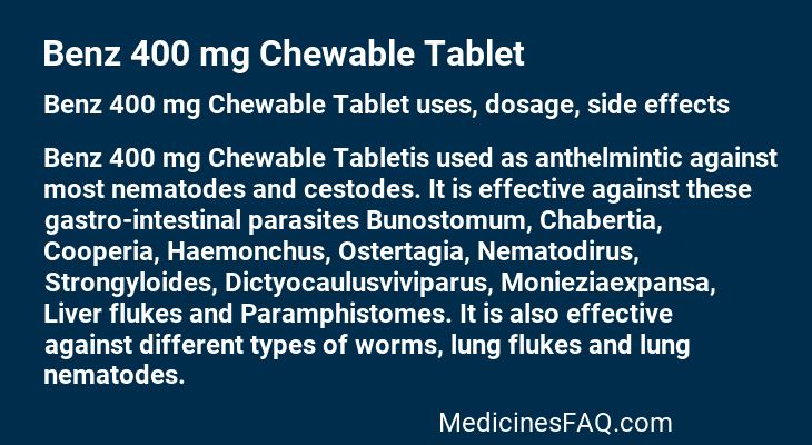 Benz 400 mg Chewable Tablet