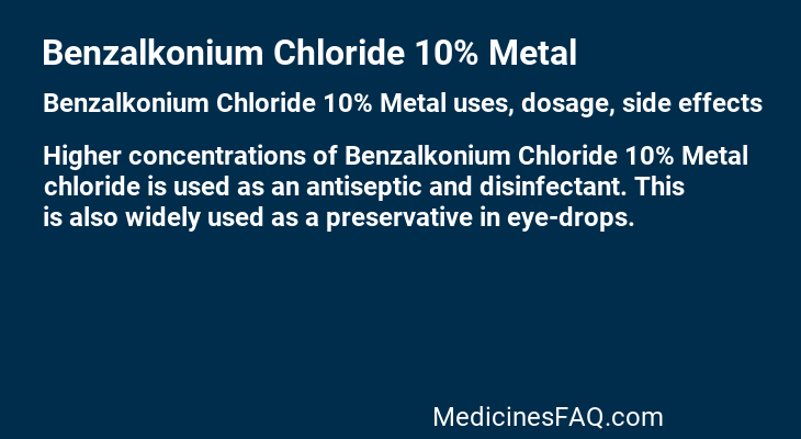 Benzalkonium Chloride 10% Metal