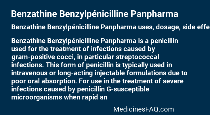 Benzathine Benzylpénicilline Panpharma