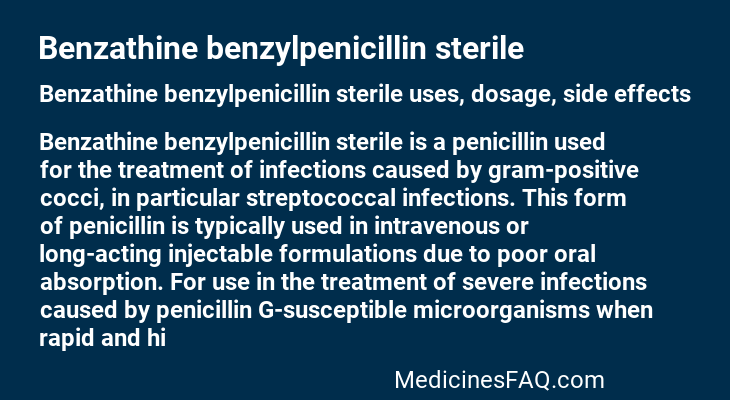 Benzathine benzylpenicillin sterile