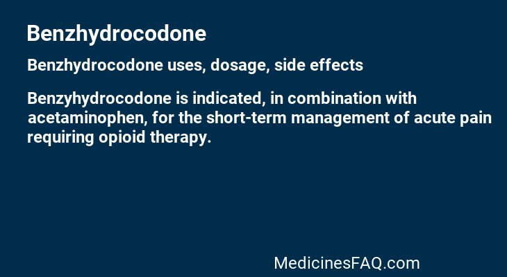 Benzhydrocodone