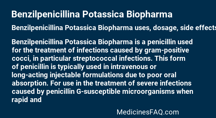 Benzilpenicillina Potassica Biopharma