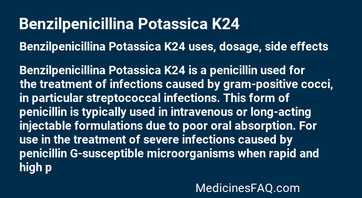 Benzilpenicillina Potassica K24