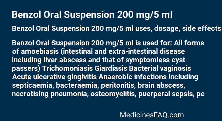 Benzol Oral Suspension 200 mg/5 ml