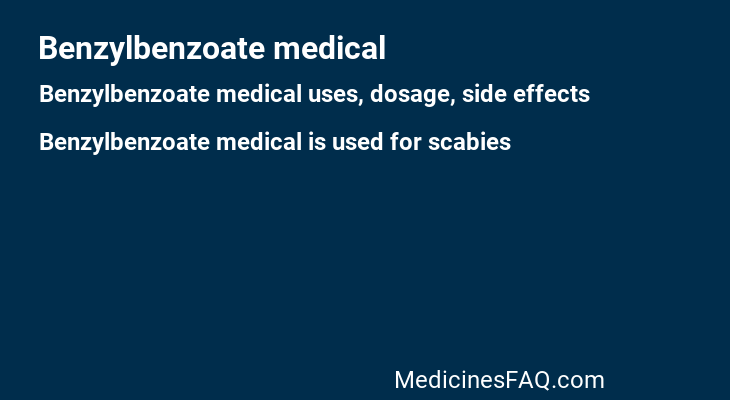 Benzylbenzoate medical