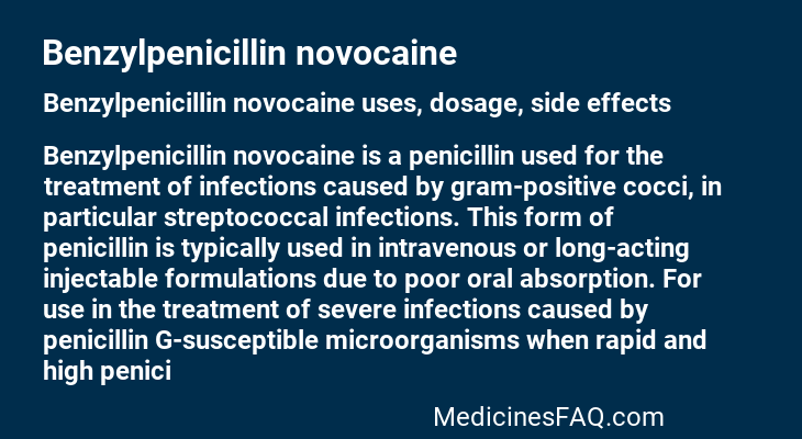 Benzylpenicillin novocaine
