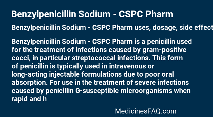 Benzylpenicillin Sodium - CSPC Pharm