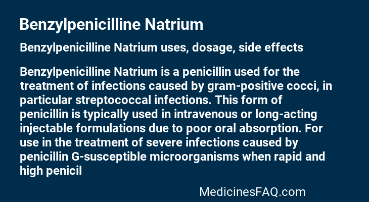 Benzylpenicilline Natrium