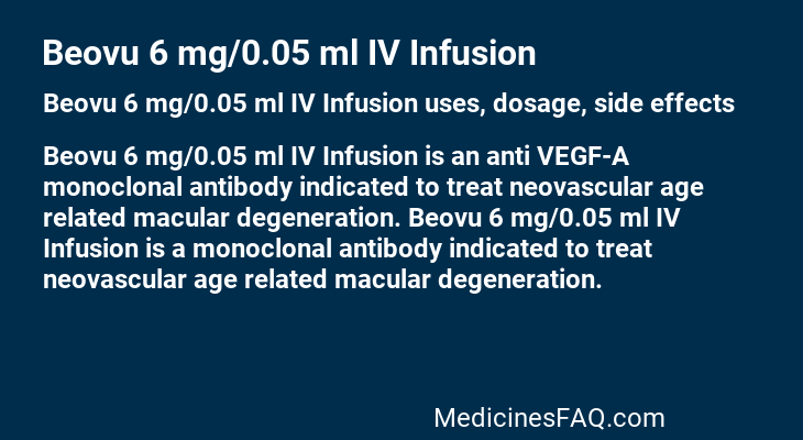 Beovu 6 mg/0.05 ml IV Infusion