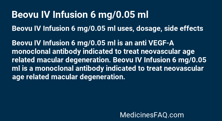 Beovu IV Infusion 6 mg/0.05 ml