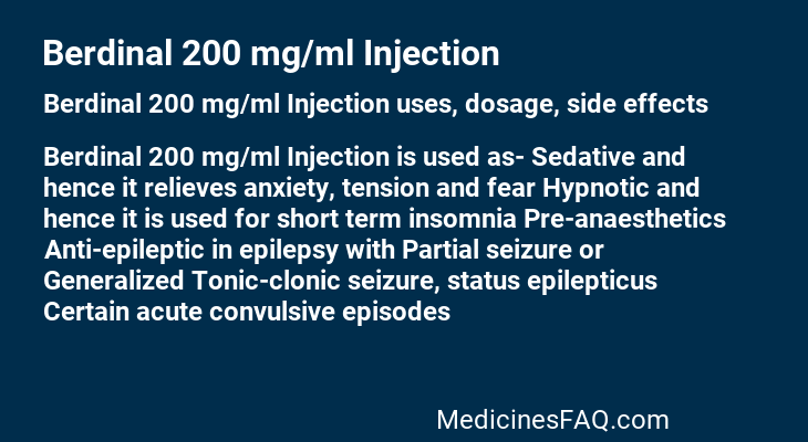 Berdinal 200 mg/ml Injection