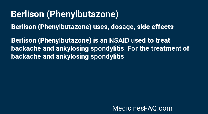 Berlison (Phenylbutazone)