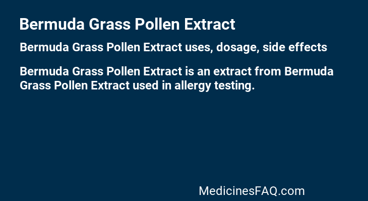Bermuda Grass Pollen Extract