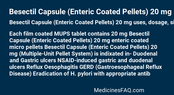 Besectil Capsule (Enteric Coated Pellets) 20 mg