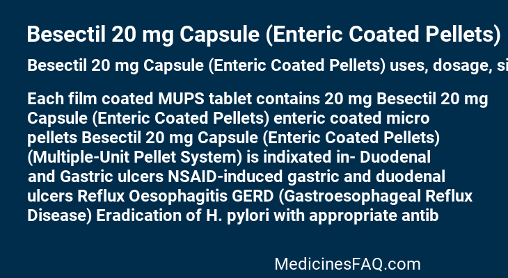 Besectil 20 mg Capsule (Enteric Coated Pellets)