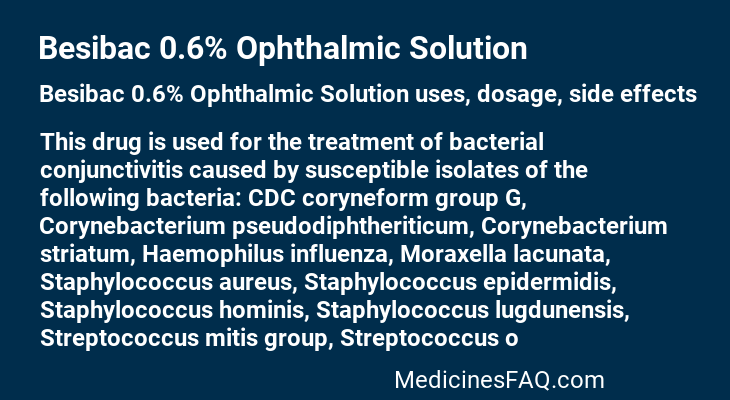 Besibac 0.6% Ophthalmic Solution