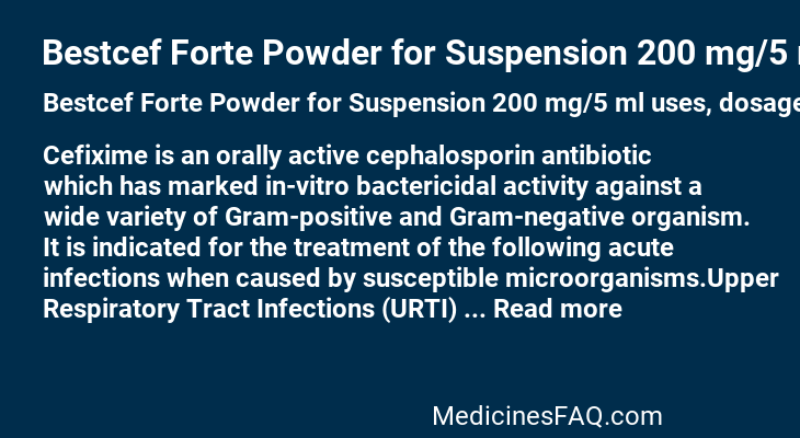 Bestcef Forte Powder for Suspension 200 mg/5 ml