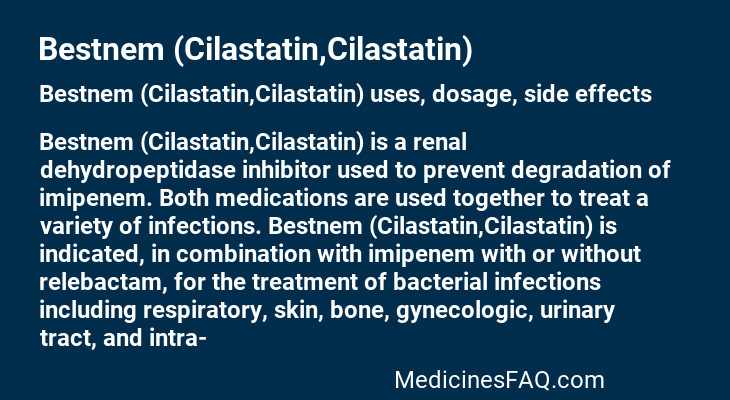 Bestnem (Cilastatin,Cilastatin)