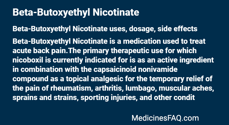 Beta-Butoxyethyl Nicotinate