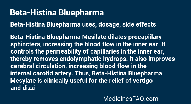 Beta-Histina Bluepharma