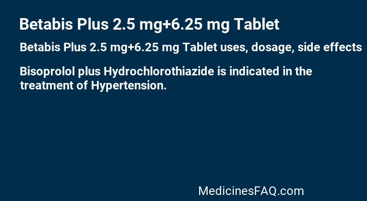 Betabis Plus 2.5 mg+6.25 mg Tablet