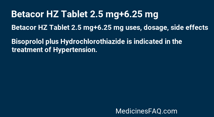 Betacor HZ Tablet 2.5 mg+6.25 mg