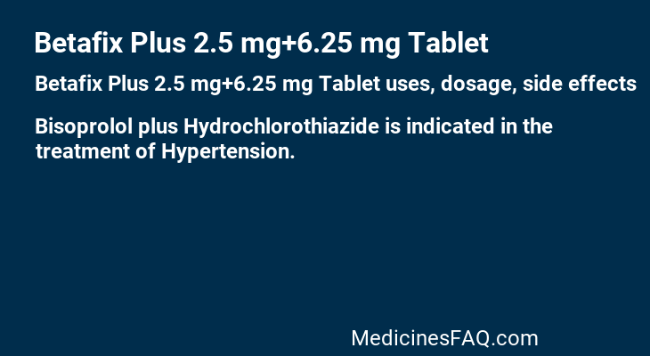 Betafix Plus 2.5 mg+6.25 mg Tablet