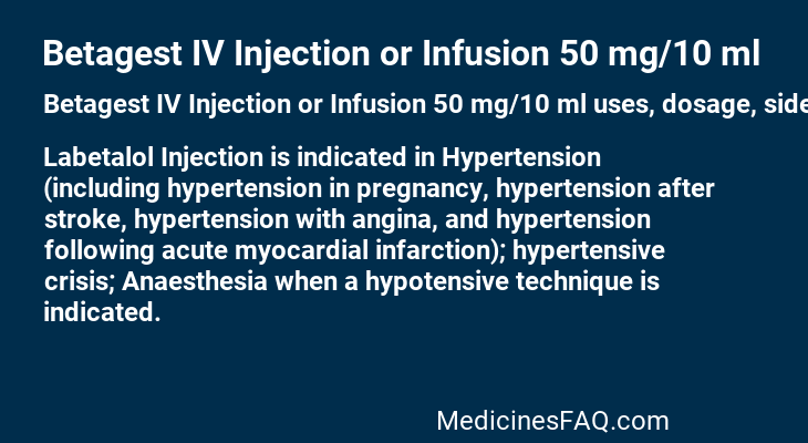 Betagest IV Injection or Infusion 50 mg/10 ml
