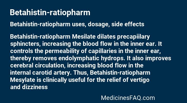 Betahistin-ratiopharm