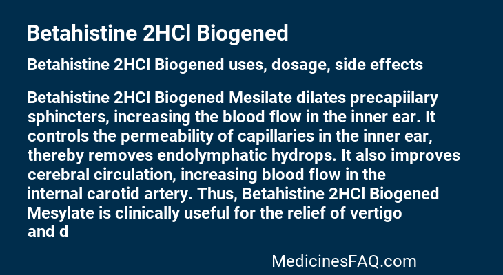 Betahistine 2HCl Biogened